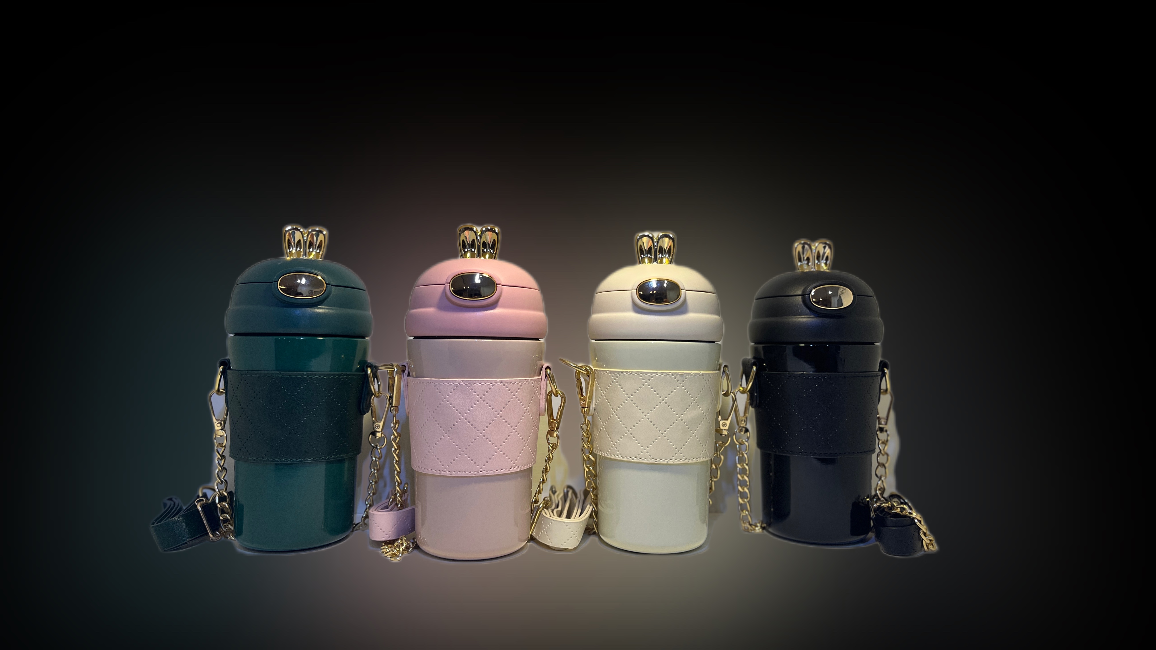 تراول ماگ طرح چرمی با بند چرمی