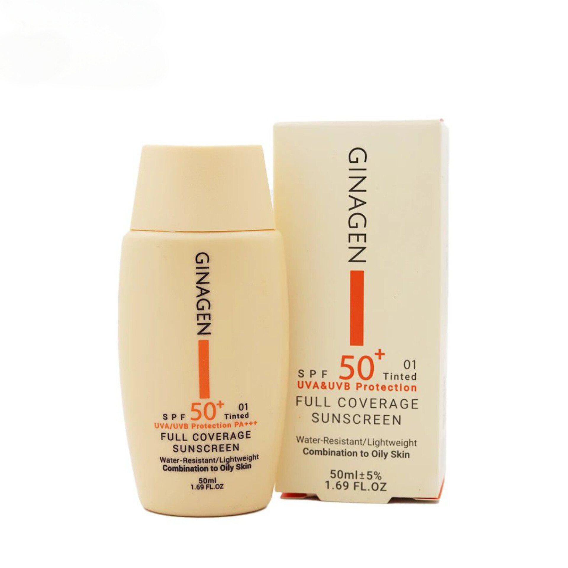 کرم ضدآفتاب رنگی ژیناژن مناسب پوست چرب و مختلط غیر کومدوژنیک spf 50