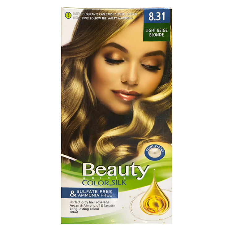 کیت رنگ مو بیوتی شماره ۸/۳۱ بلوند بژ روشن(LIGHT BEIGE BLONDE) حجم ۸۰ میل