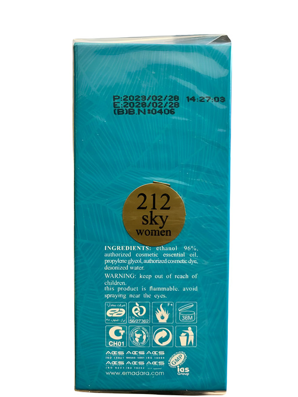 عطر جیبی لجند اسکای ۲۱۲ زنانه عمادآرا حجم ۳۰ میل